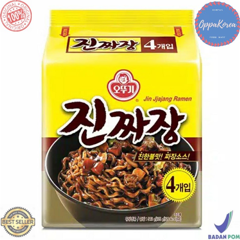 

Ottogi Jin Jjajang Ramen 1 pak isi 4 pcs 560 gram
