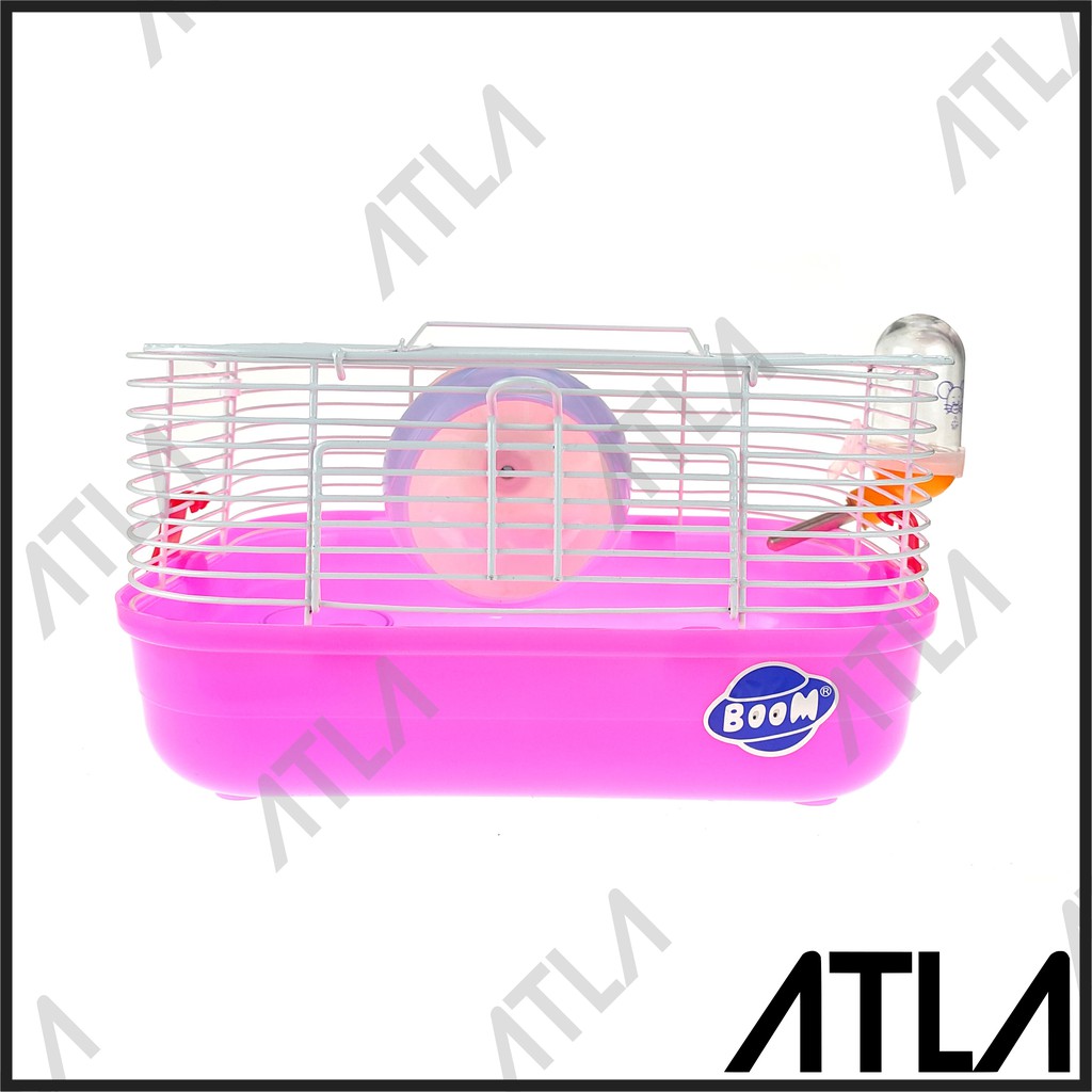 Kandang Hamster Mini Warna Rumah Hewan Peliharaan Besi Kecil KH005-Pink