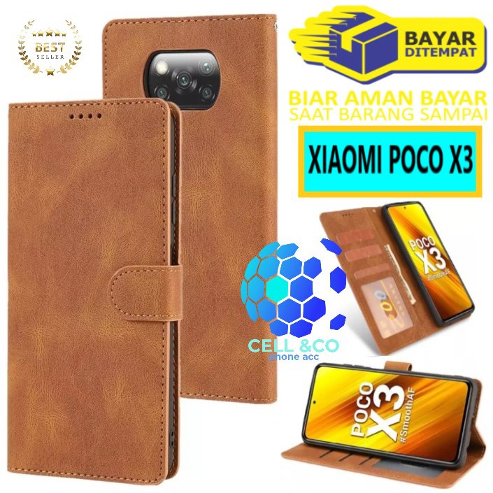 Flip cover XIAOMI POCO X3 Flip case buka tutup kesing hp casing flip case leather wallet