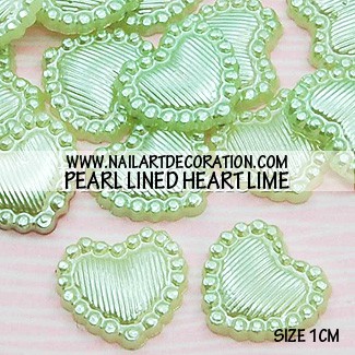 DEKORASI SLIME / CLAY / NAIL ART PEARL LINED HEART