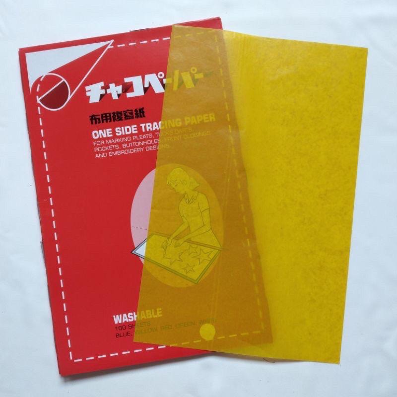 1 PAK kertas karbon / karbon jahit / kertas pola jahit merah kuning hijau biru putih /one side paper