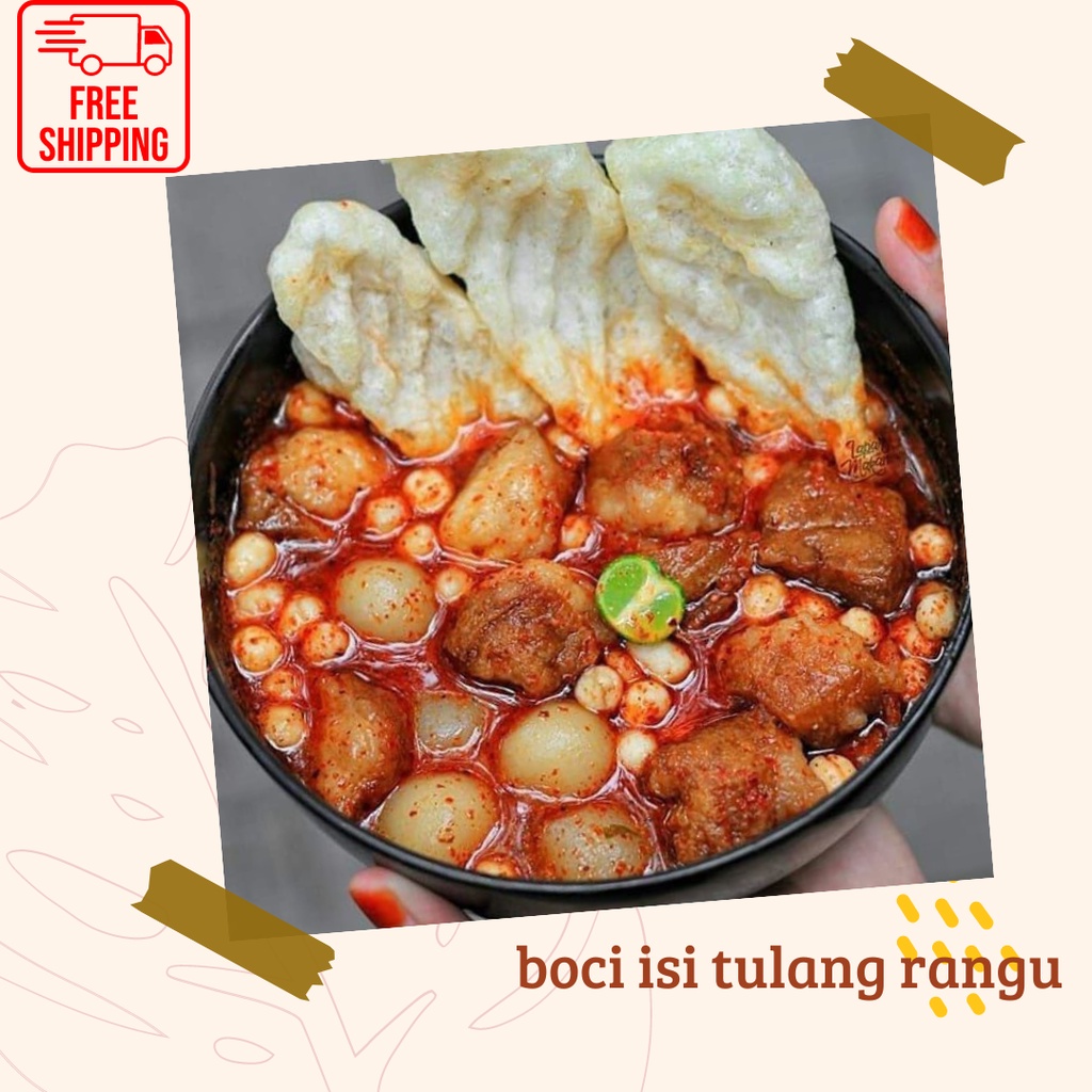 

baso aci isi tulang rangu | boci instan | boci garut gurih pedas | baso aci tulang rangu || baso aci garut