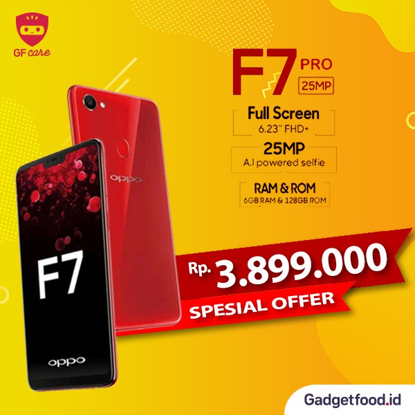 OPPO F7 PRO RAM 6GB/128GB ORIGINAL HP GARANSI SMARTPHONE RESMI MURAH PROMO ANDROID TERBARU