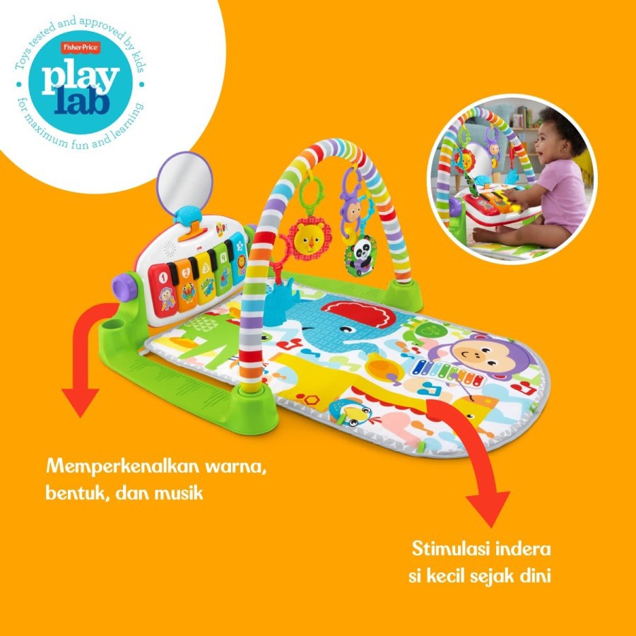 Image of Fisher Price Deluxe Kick & Play Piano Gym (FGG45) #3