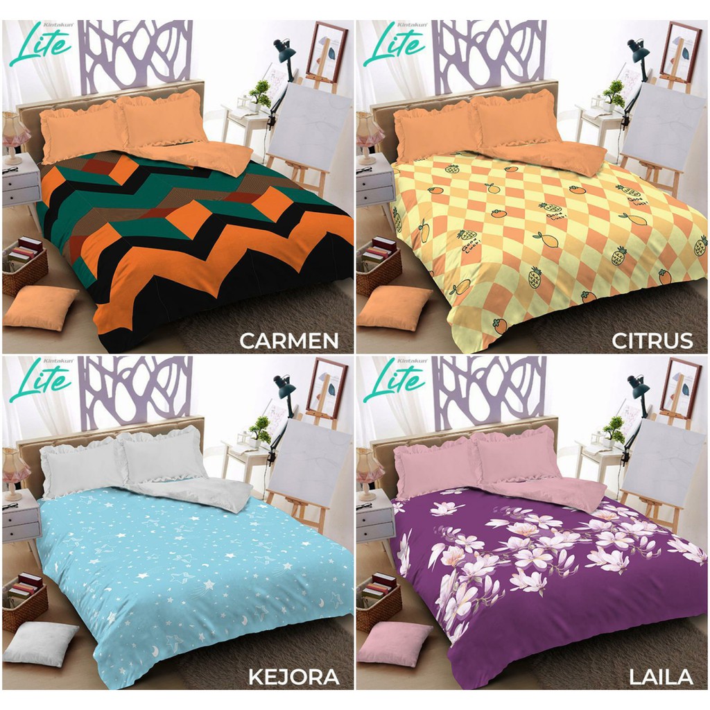 Bedcover Set Kintakun Lite Ukuran Double King 180x200 Flat