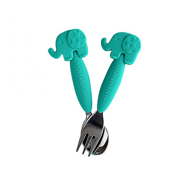 Marcus &amp; Marcus Spoon &amp; Fork Set - Elephant Green