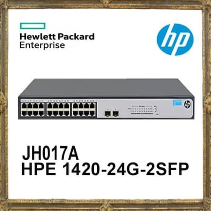 HP JH017A 1420-24G-2SFP 24 Port Gigabit Switch + 2 SFP Rackmount | 24-port GARANSI RESMI