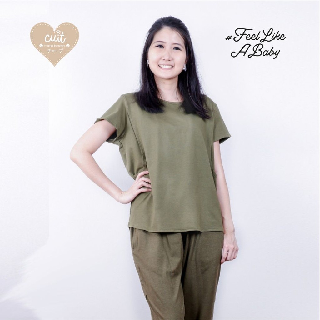 CUIT Setelan Baju Hamil Menyusui Celana  Menyusui Kaos  