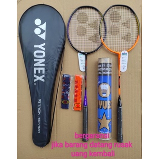 Raket Bulutangkis Paket Lengkap Raket Badminton + Grip + Tas + Shuttlecock