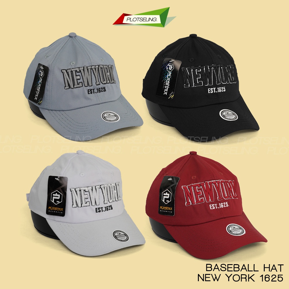Topi Baseball NEW YORK EST. 1625 Pria Wanita Distro New York Est 1625 Classic Cap Casual Sport Abu Merah Hitam Putih Unisex