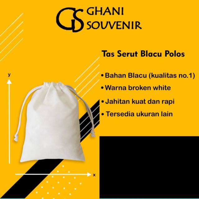 

Tas Serut Blacu Polos Souvenir Pernikahan ultah Promosi Kado Tebal Goodiebag murah gift Hadiah