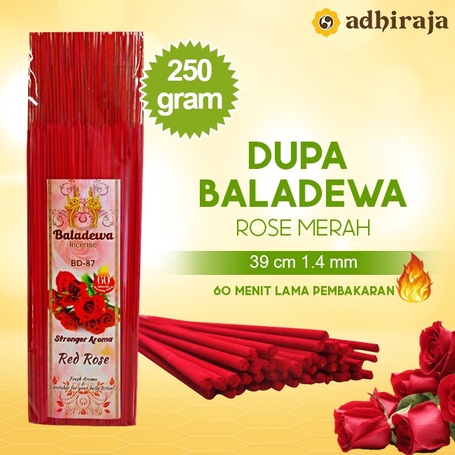 Dupa/ Hio wangi harum Baladewa 39 cm 250 gram 1.4 mm Red Rose Merah