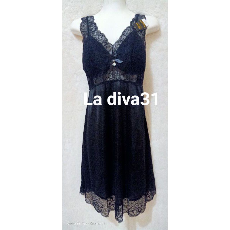 (SALE) Baju tidur WANITA DEWASA SEXY HOT LINGERIE Satin Premium Exclusive Sorex 7046 ORIGINAL-Hitam
