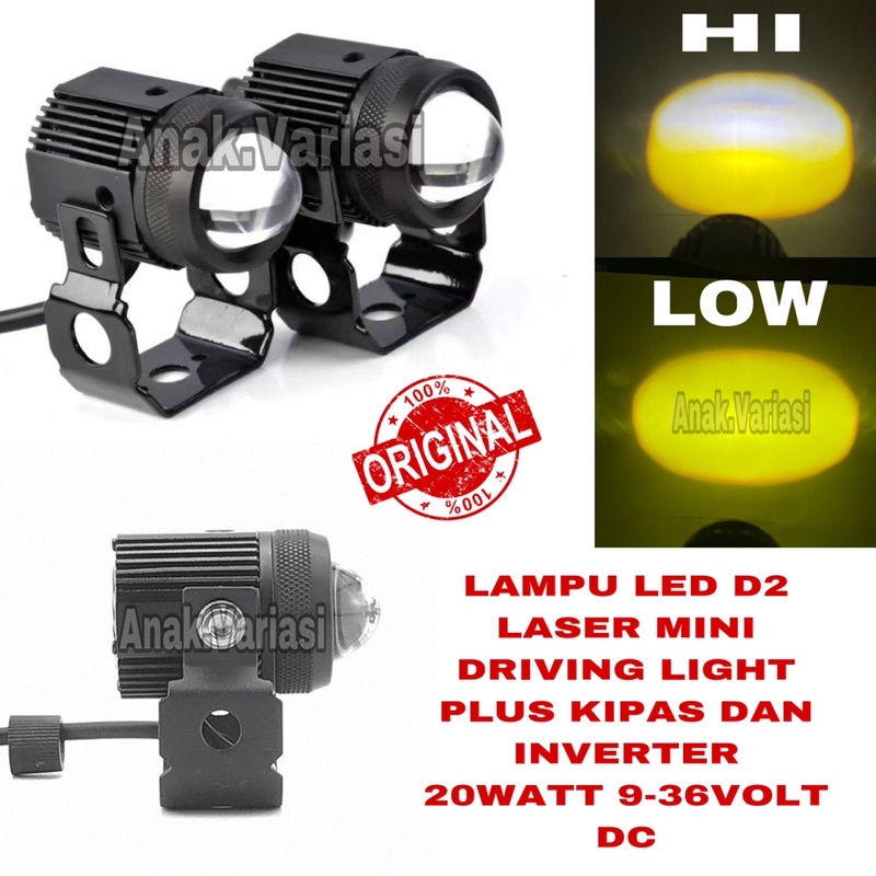 LAMPU D2 LASER MINI DRIVING LIGHT/LAMPU LASER MINI DRIVING D2/LASER LED D2 20WATT 9-36VOLT DC/LAMPU 