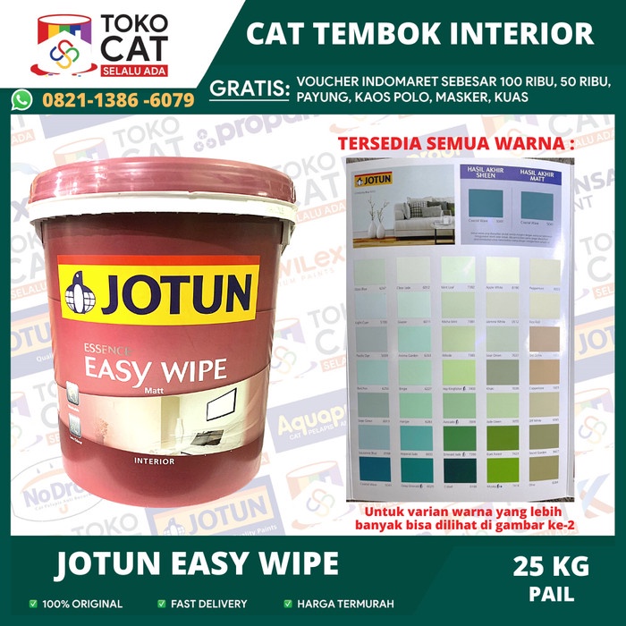 CAT TEMBOK INTERIOR JOTUN EASY WIPE (BISA REQUEST WARNA) 25 KG PAIL