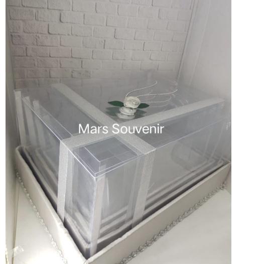 

Hot - Box Kotak Seserahan Lamaran Mika Pita Tile 1 Set Isi 4 Box !
