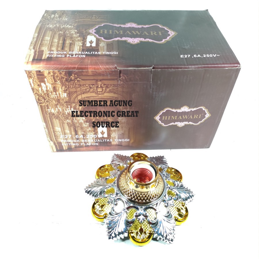 Himawari Fiting Ukir Modern Kipas Silver Gold Kombinasi Plafon Cantik
