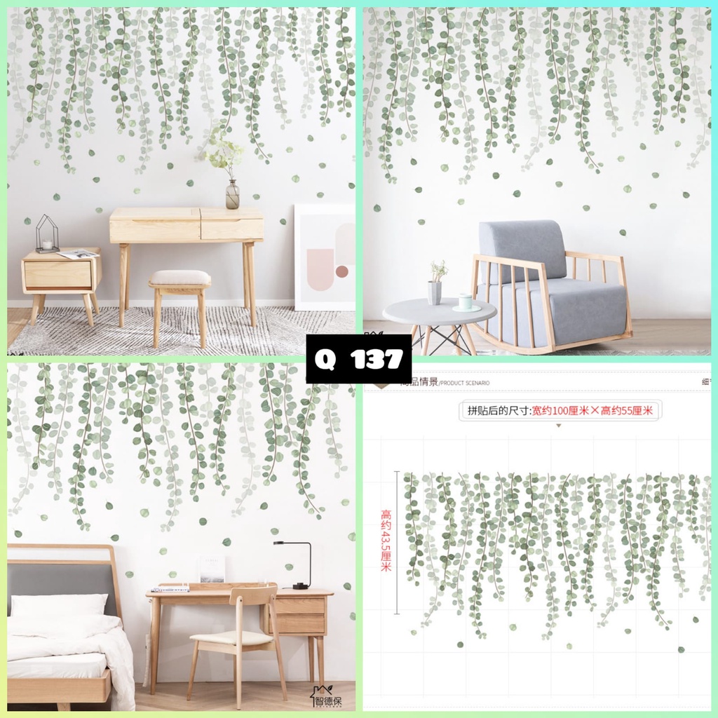 WALLSTIKER WALLSTIKER WALL STICKER STIKER PAPER WALLPAPER DINDING D3 MOTIF TANAMAN HIJAU DAUN POHON KAKTUS MONSTERA DEKORASI CAFE RUMAH PINTU JENDELA CERMIN KACA HIASAN KERAMIK KAMAR MANDI TOILET ANTI AIR WATERPROOF TEGEL KOMPOR KULKAS DAPUR 3D AESTHENTIC-Q137