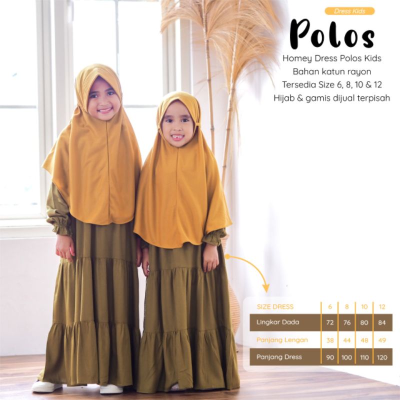 Dress/Gamis anak Katun Rayon polos