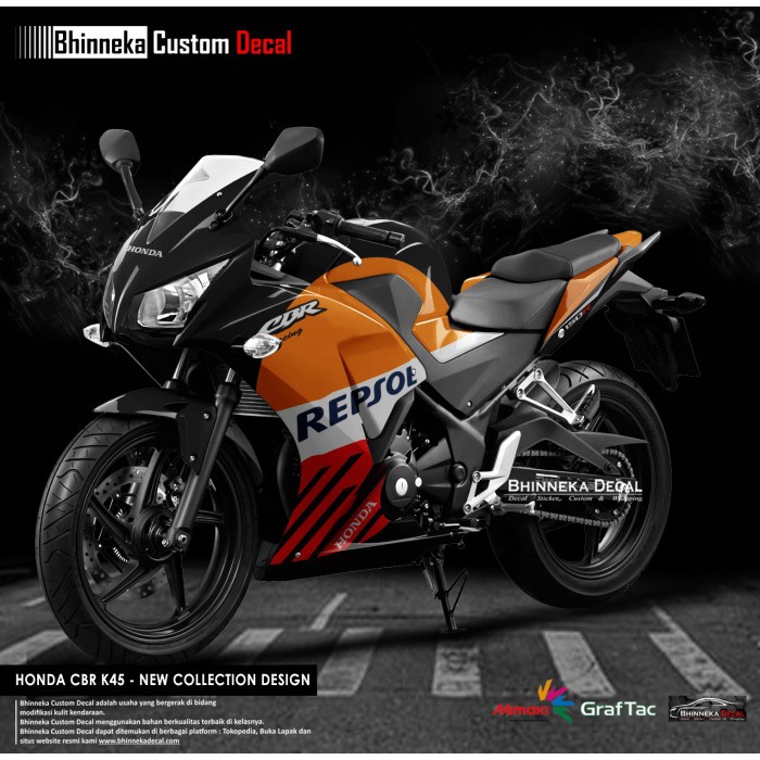 DECAL REGULER CLASS CBR K45 BLACK REPSOL