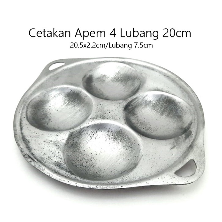 Cetakan Apem 4 Lubang Aluminium Cor 20cm