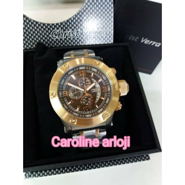 JAM TANGAN PRIA CHRIST VERRA CV52300G-14 BRN DAN SLV