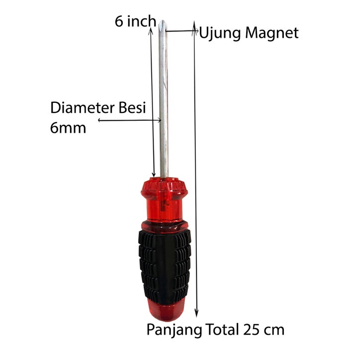 OBENG PLUS UJUNG MAGNET Merk SIYOTA - POPEYE - SHISUKA - YAMATO Varian Ukuran 4