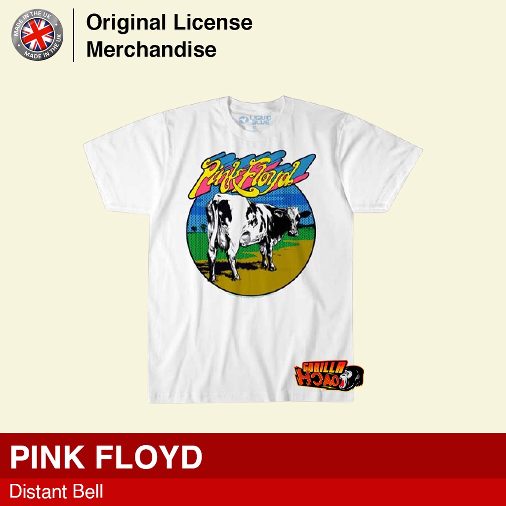 Kaos Baju White Premium Import Band Musik Original PINK FLOYD Distant Bell