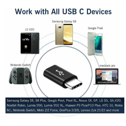 Adapter Micro USB 3.1 Female Converter USB C to USB Type C Male Connector