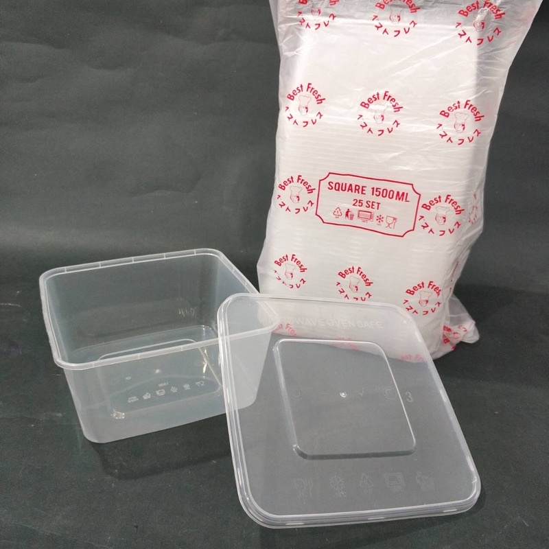 Thinwall Square / Kotak Makanan plastik 1500ml