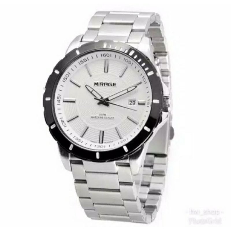 jam tangan pria;MIRAGE M8549BRP-Lsilver~ORIGINAL WATER RESISTANT~TGL~STAINLESS