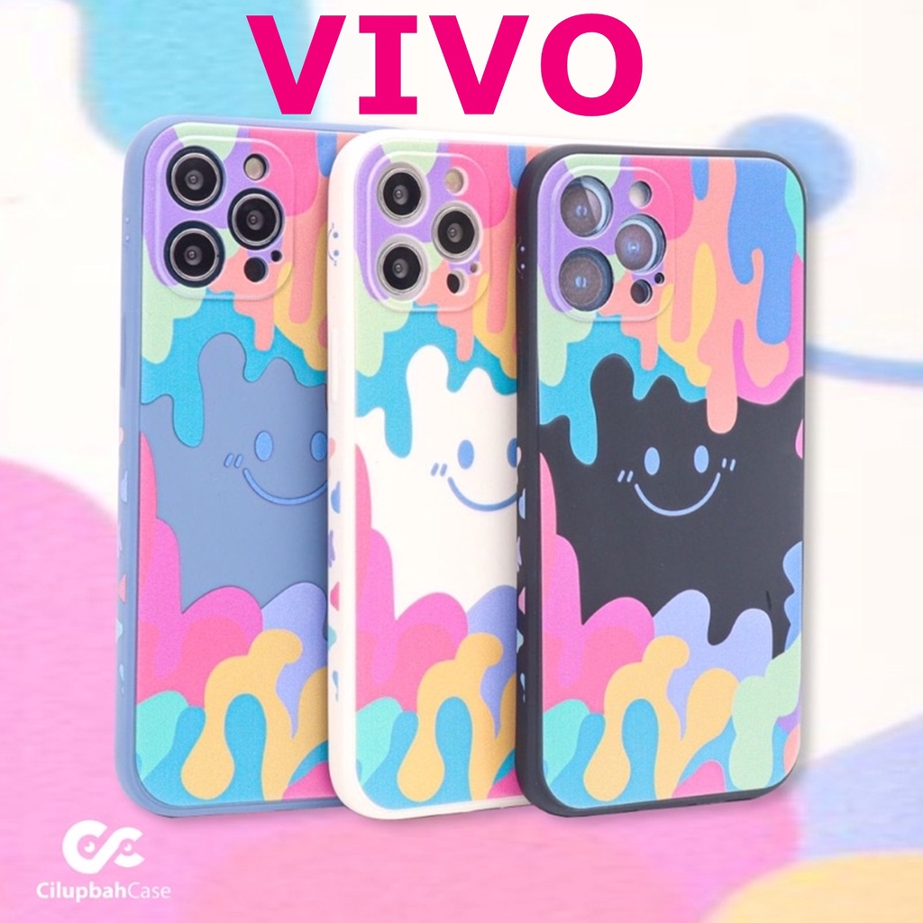 Soft Case VIVO Y91 Y12 Y20 Y30 Y12i Y12S Y91C Water Color Luxury Rubik's Cube Smiley Edge