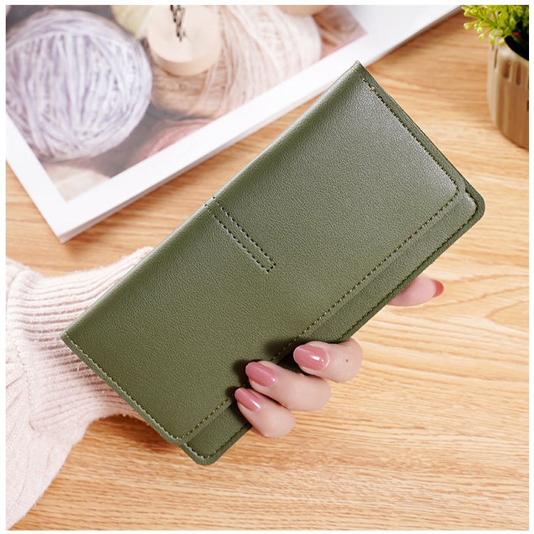 ( GS ) DOMPET LIPAT PANJANG DOMPET WANITA PLAIN COLOUR