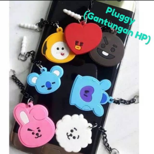 STRAP PLUGGY BTS  BT21 GANTUNGAN  HP  BAGUS MURAH Shopee 