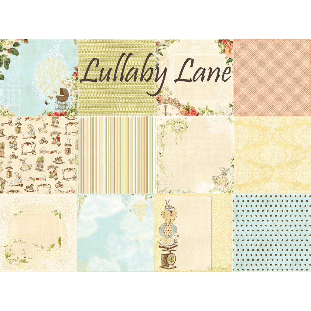 

12x12 Paket Kertas Scrapbooking "Lullaby Lane" (12 lembar)