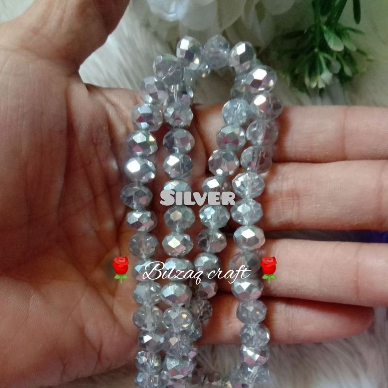 Kristal ceko 8mm gol.biasa-silver