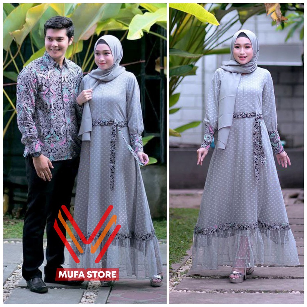 Batik Couple Kebaya Modern Gamis Tunangan Lamaran Baju Kondangan Terbaru 2022