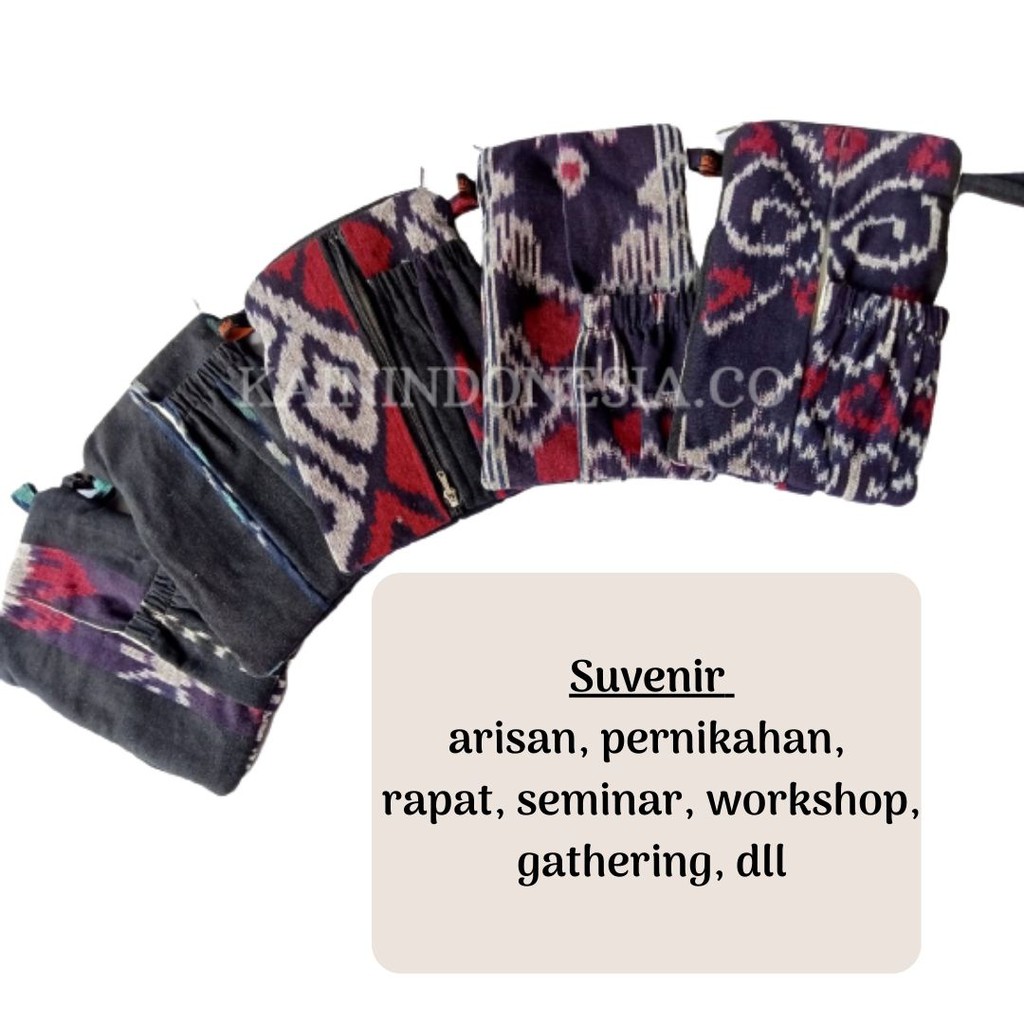 KI Suvenir Souvenir Pouch Sanitizer Dompet Pernikahan Seminar Workshop New Normal Tenun Batik