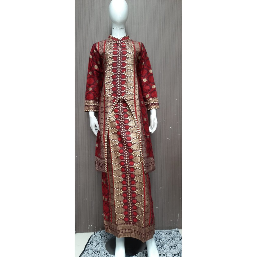 SETELAN TUNIK ANISA ATASAN KURUNG DAN ROK SONGKET BATIK JUPRI BATIK COUPLE RUMAH KEBAYA BANDUNG RUMAH SONGKET BANDUNG SETELAN SONGKET