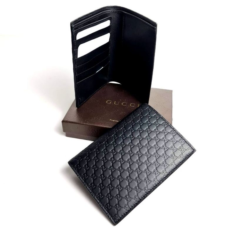 Gucci Microguccissima Bifold Wallet Micro Card Case Black