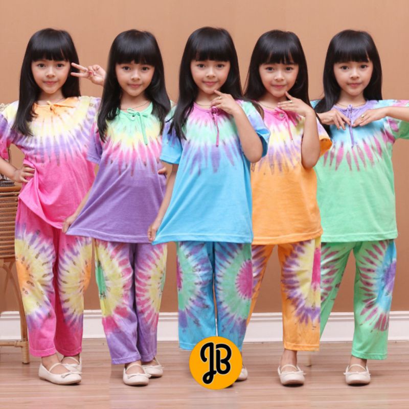 Setelan CP Kaos Pelangi Anak Cewek Usia 2-7 Tahun