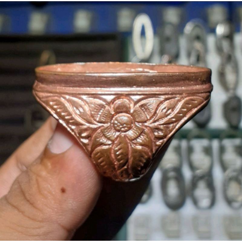Cincin/emban/ring Tembaga cor (gacor) Bagus untuk mempercepat penuaan batu pandan
