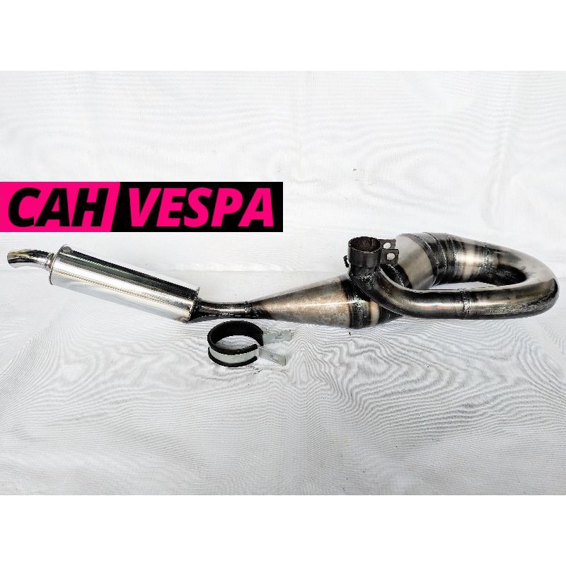 Knalpot Racing Vespa Buang Kanan dan Buang Kiri Standard Harian