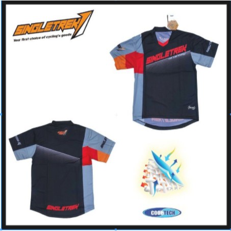 Jersey sepeda STR Neutron LENGAN TIGA PER EMPAT Double-V-Neck CoolTech