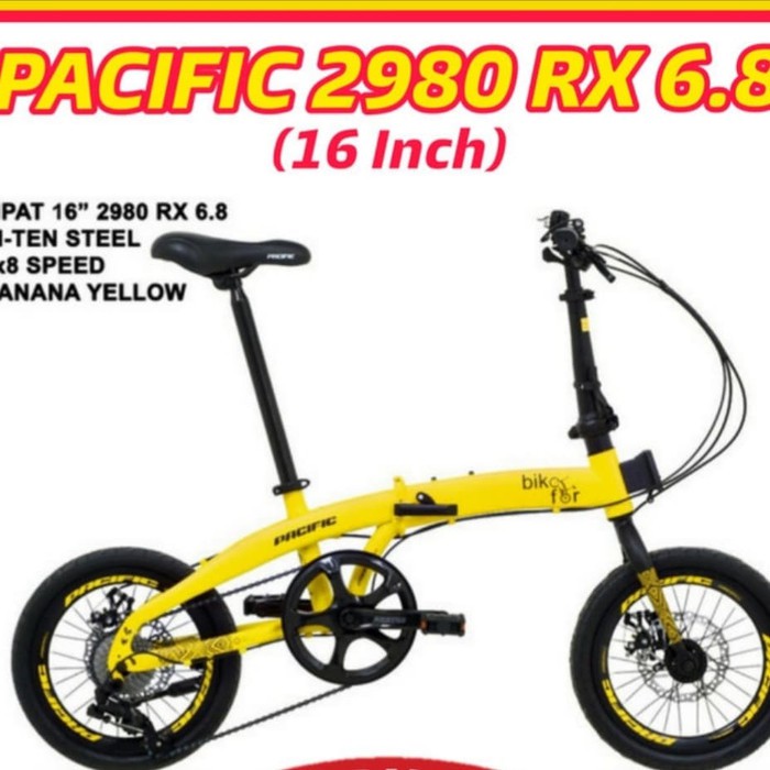 sepeda lipat 16 inc pacific 2980 rx 6.8 velg tinggi