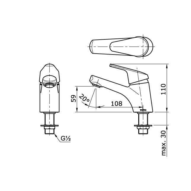 Kran wastafel TOTO TX109KEA