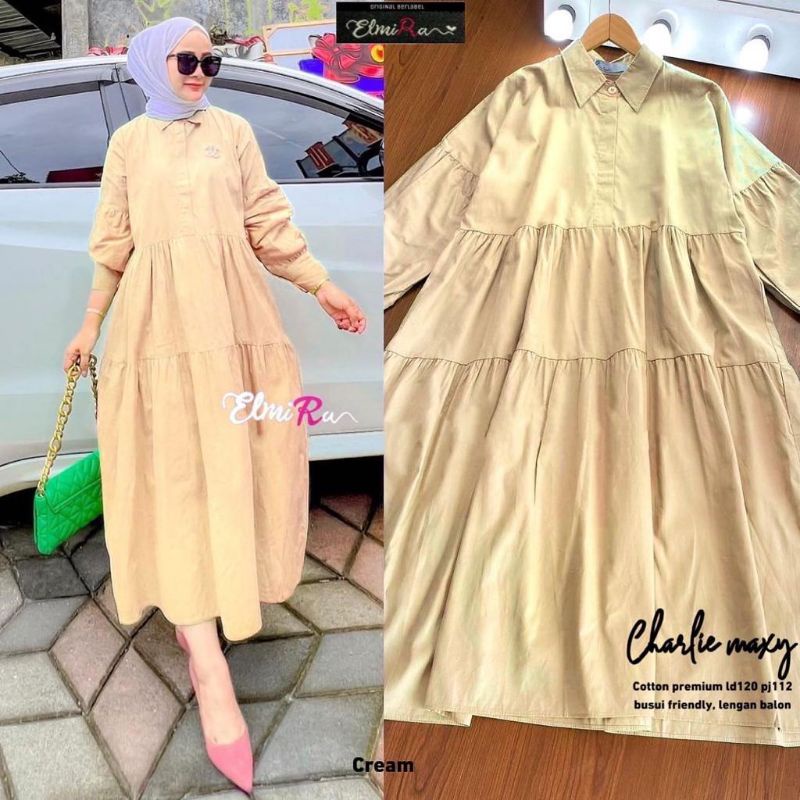 CHARLIE MAXY BY ELMIRA (DRESS MUSLIMAH) dress maxi katun premium