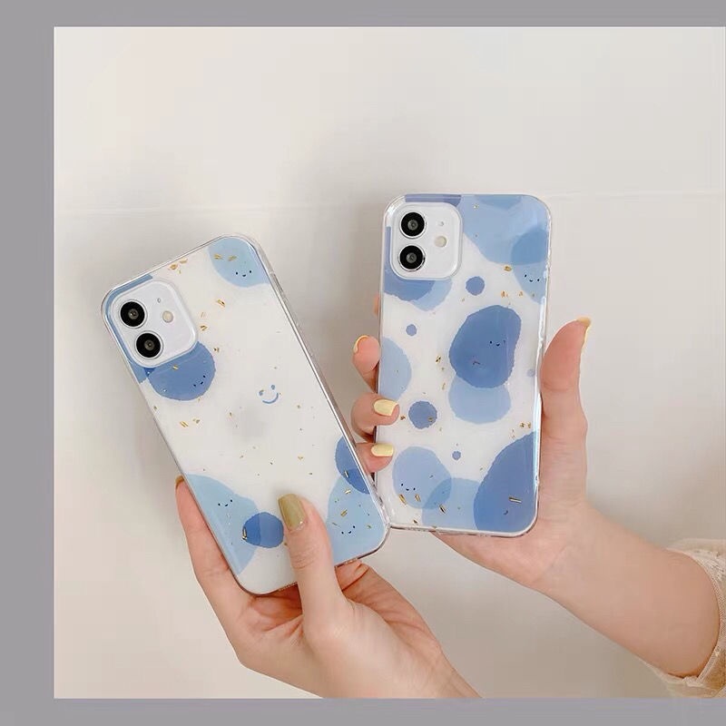 Pola Batu Biru Casing Ponsel IPhone 12 13 11 Pro Max X Xs Max Xr 7 8 Plus Lbxl