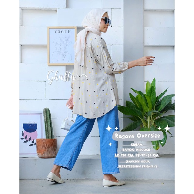 Ragans oversize blouse motif bintik segitiga cakep by ghaffa the label