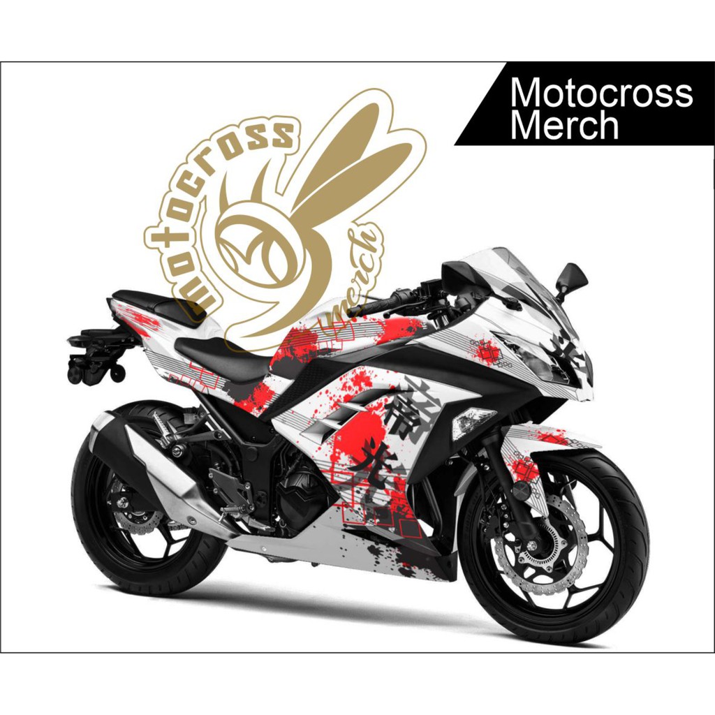 Decal Kawasaki Ninja 250 Fi Custom Huruf Kanji Jepang Shopee